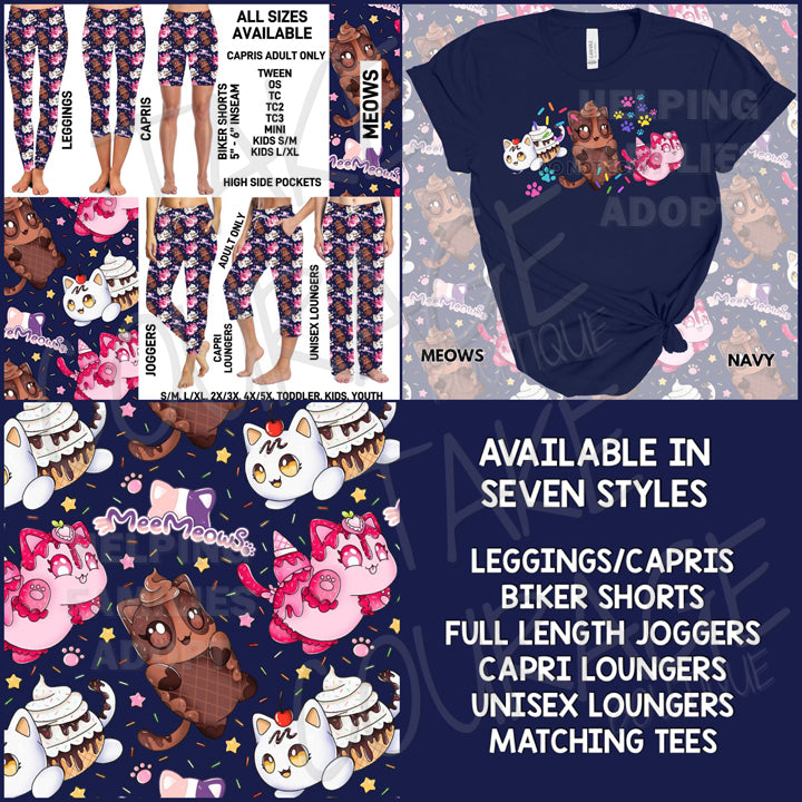 MEOWS - Joggers, Leggings, Shorts, Tees, Hoodies & Sweatshirts - BATCH 266 PREORDER