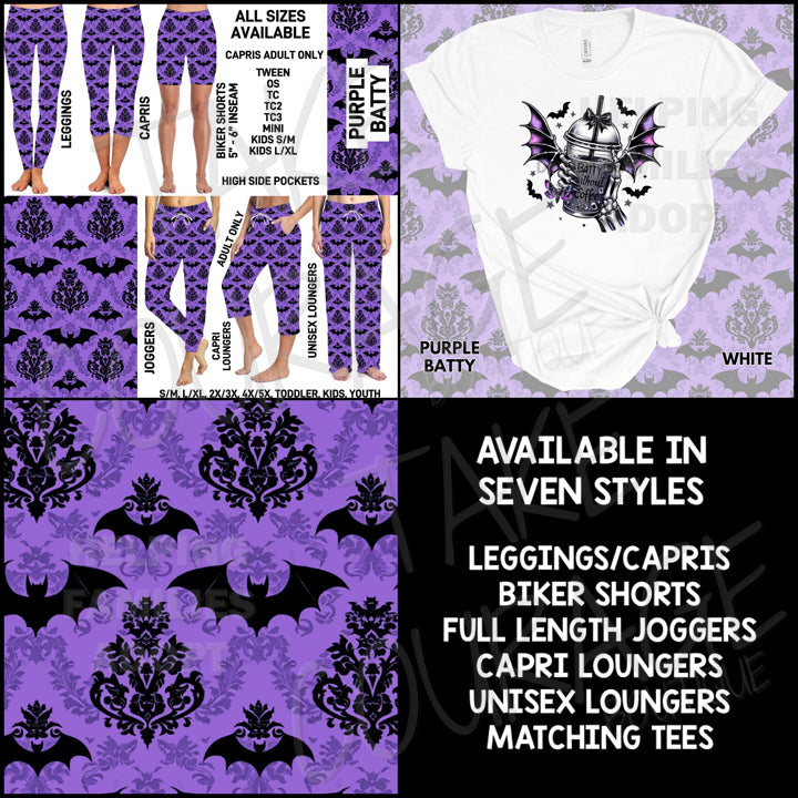 PURPLE BATTY - Joggers, Leggings, Shorts, Tees, Hoodies & Sweatshirts - BATCH 266 PREORDER