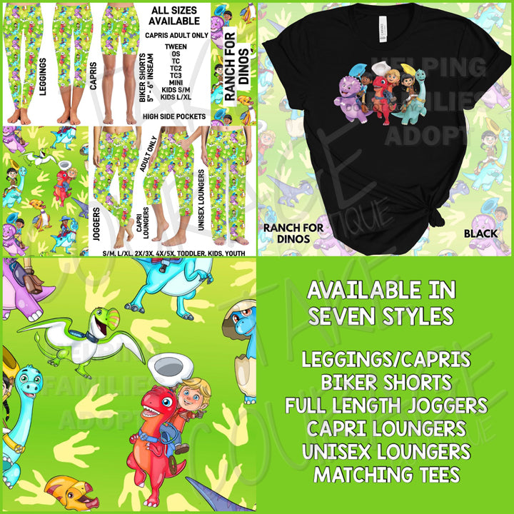 RANCH FOR DINOS - Joggers, Leggings, Shorts, Tees, Hoodies & Sweatshirts - BATCH 266 PREORDER