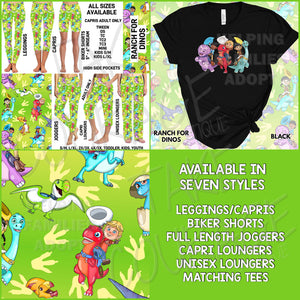 RANCH FOR DINOS - Joggers, Leggings, Shorts, Tees, Hoodies & Sweatshirts - BATCH 266 PREORDER