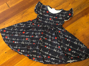 Heartbeat CHD Awareness Twirly Dress - KIDS 6/7