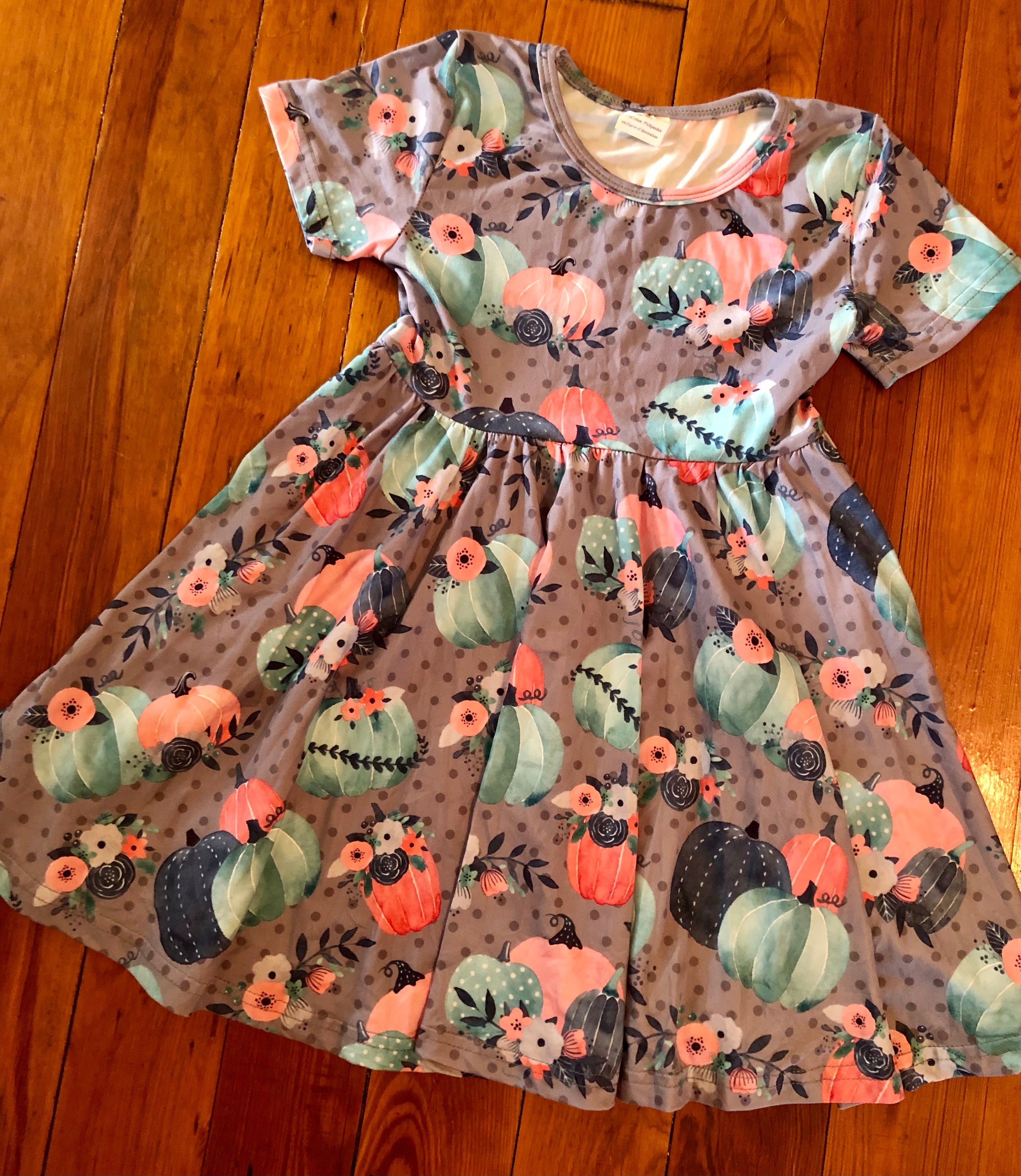 Pastel Pumpkin Twirly Dress 5/6