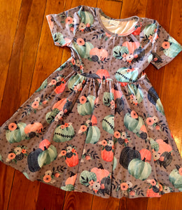 Pastel Pumpkin Twirly Dress 5/6